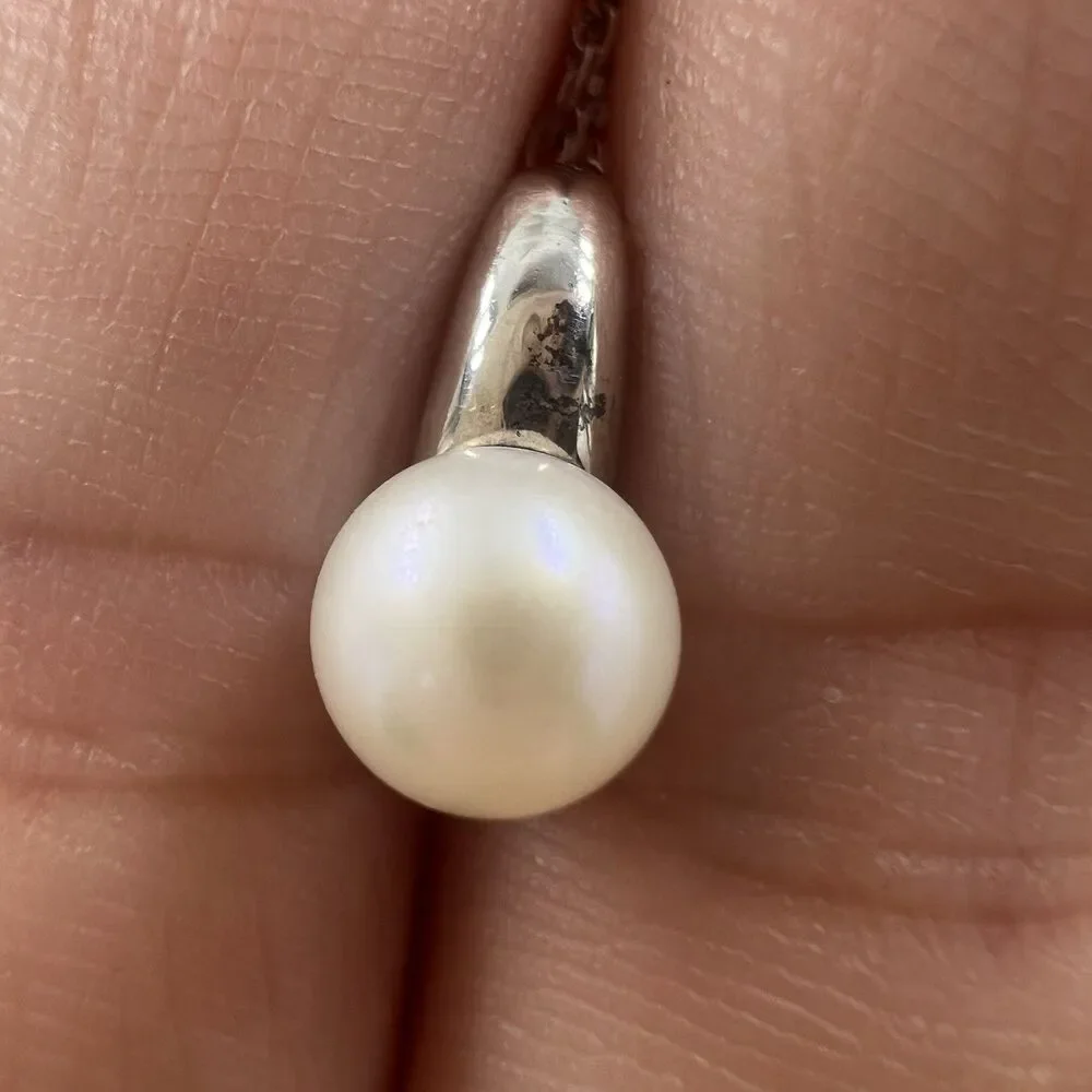 925 Sterling Cultured Pearl Pendant Necklace Sterling Chain And Pendant 18